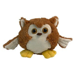 Animal Adventure Owl 9” Plush Stuffed Animal Toy Brown White Round 2013